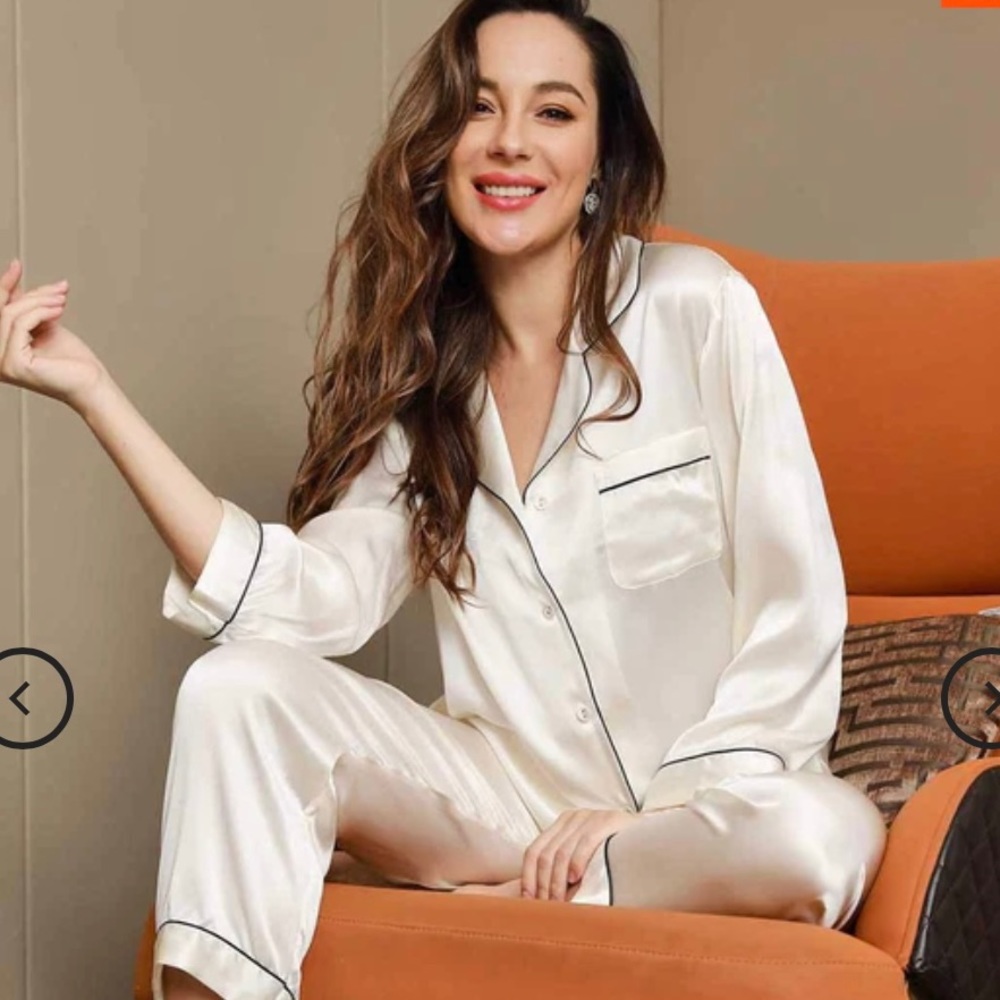White Silk Pajamas New w Tags